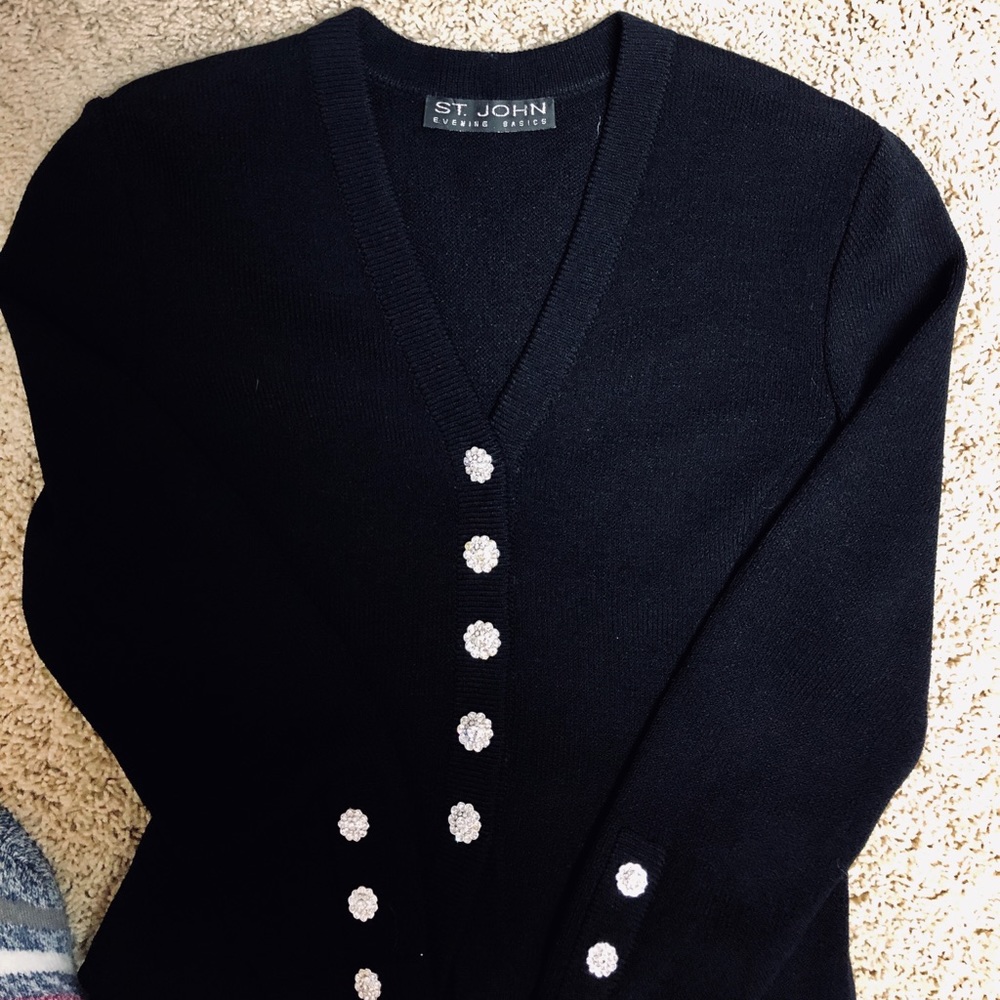 ST JOHN KNIT 2 PIECE EMBELLISHED EVENING SUITE